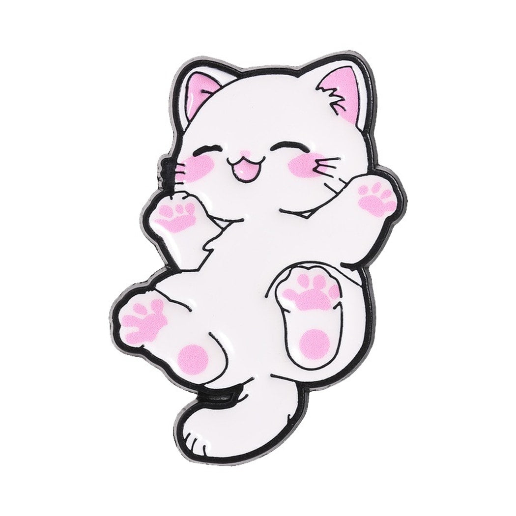 Pinori - Playful Cartoon Cat Brooch