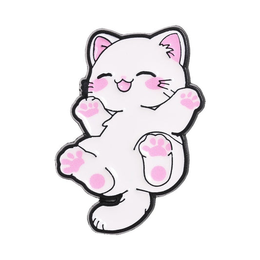 Pinori - Playful Cartoon Cat Brooch