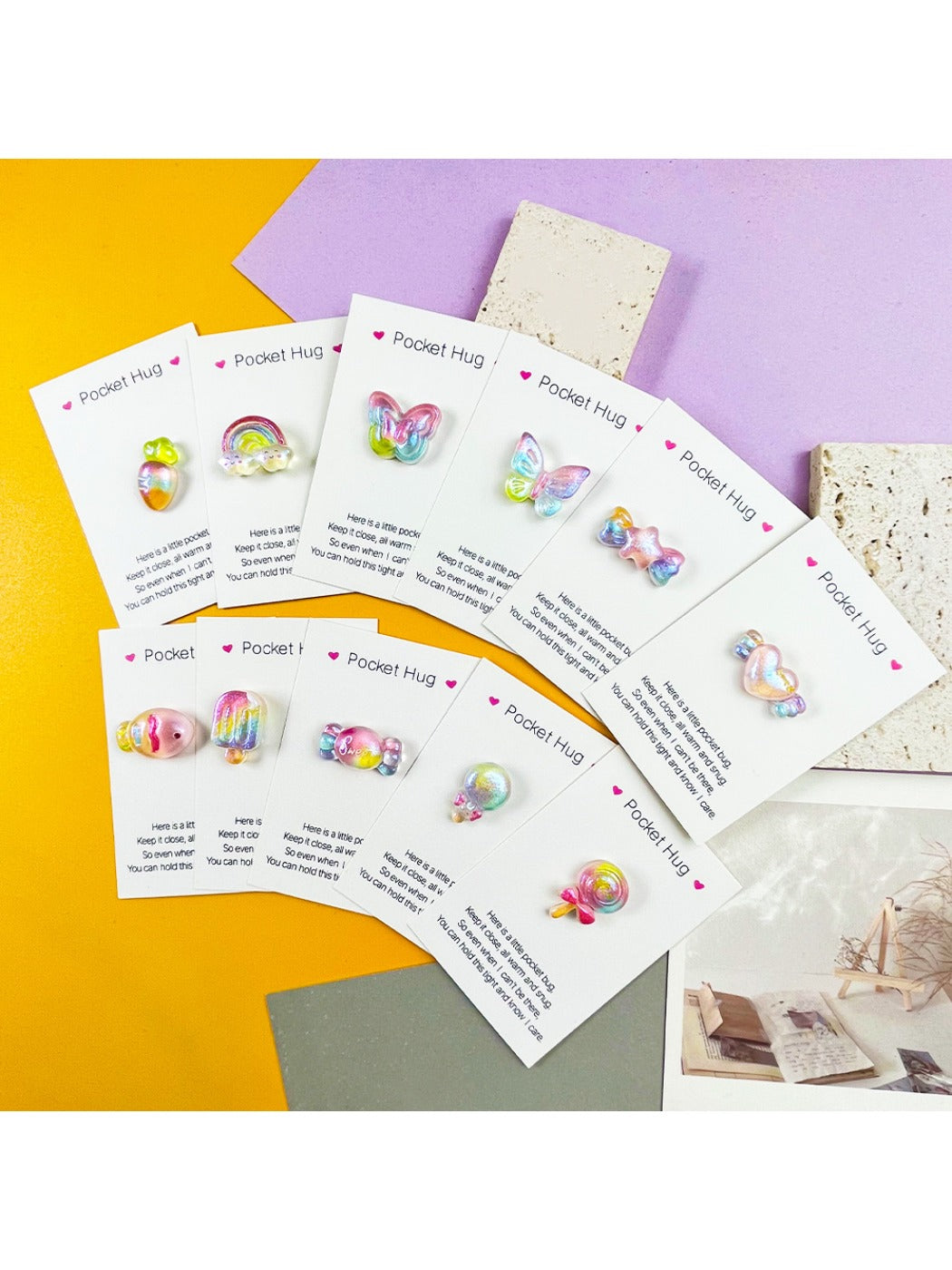Taphug - Pocket Hug Dreamy Gradient Charm pocket hug card and keepsake token