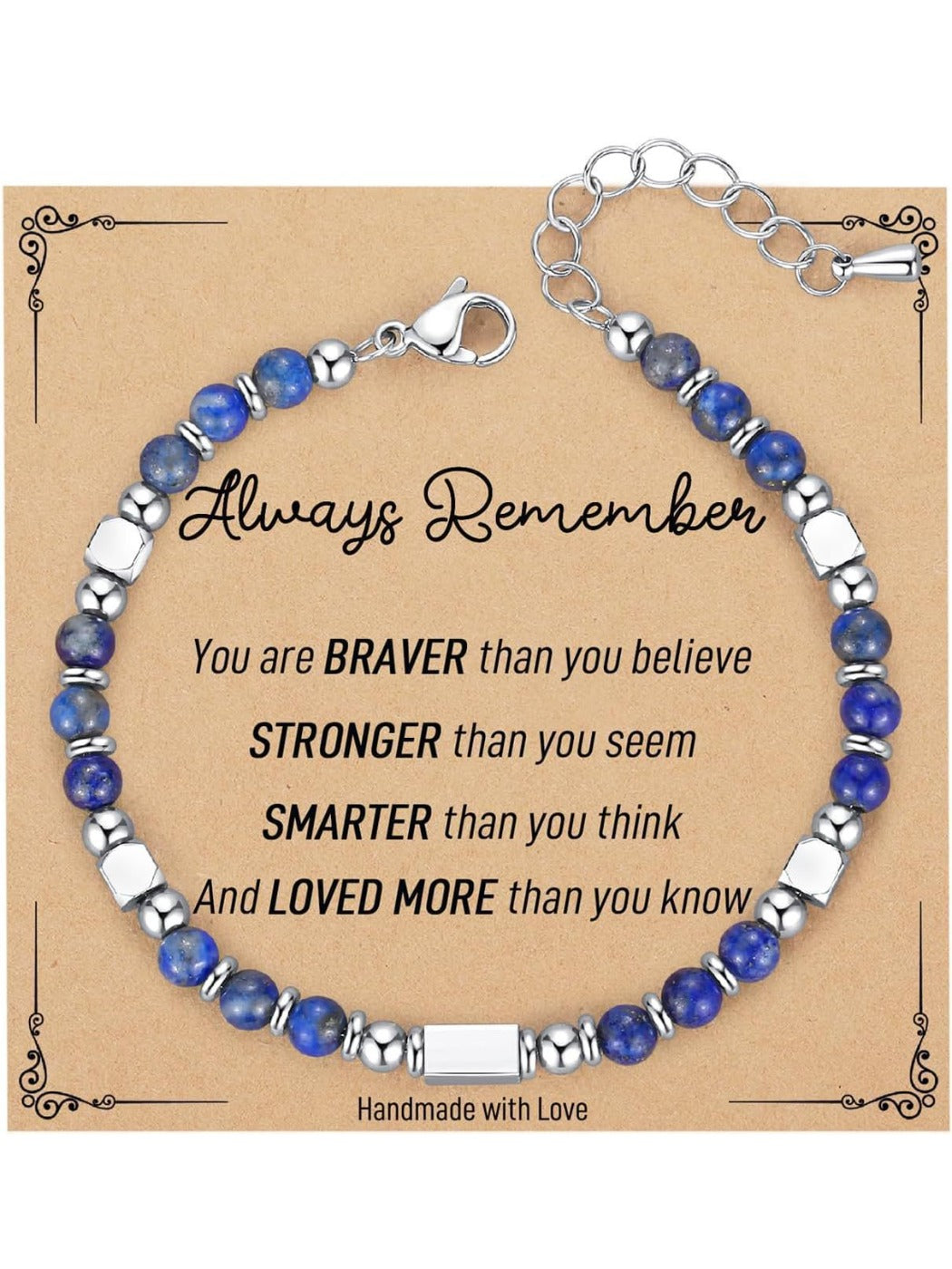 Emora bracelet and card set displayed as a gift package
