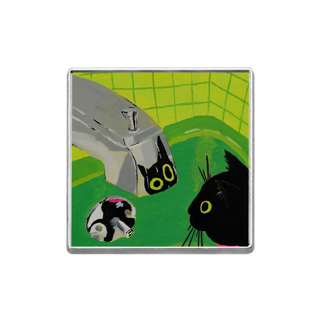 Pinori - Playful Cat Theme Geometry Pin