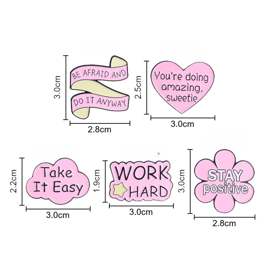 Pinori - Positive Quote Shape Decorative Pin