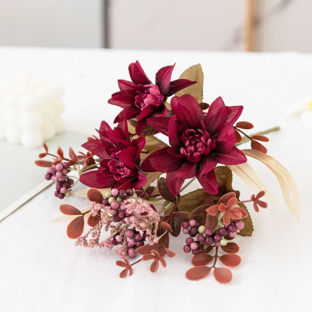 Roselle - Decorative Dahlia Bouquet Artificial Flowers