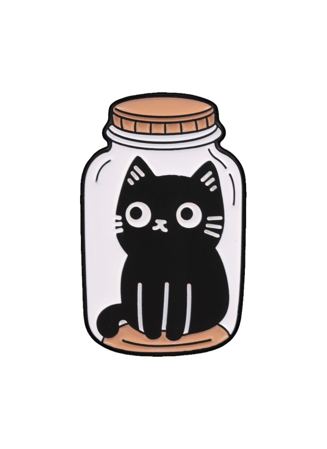 Pinori - Black Cat Brooch Badge, Cute Cartoon Kitty Pin