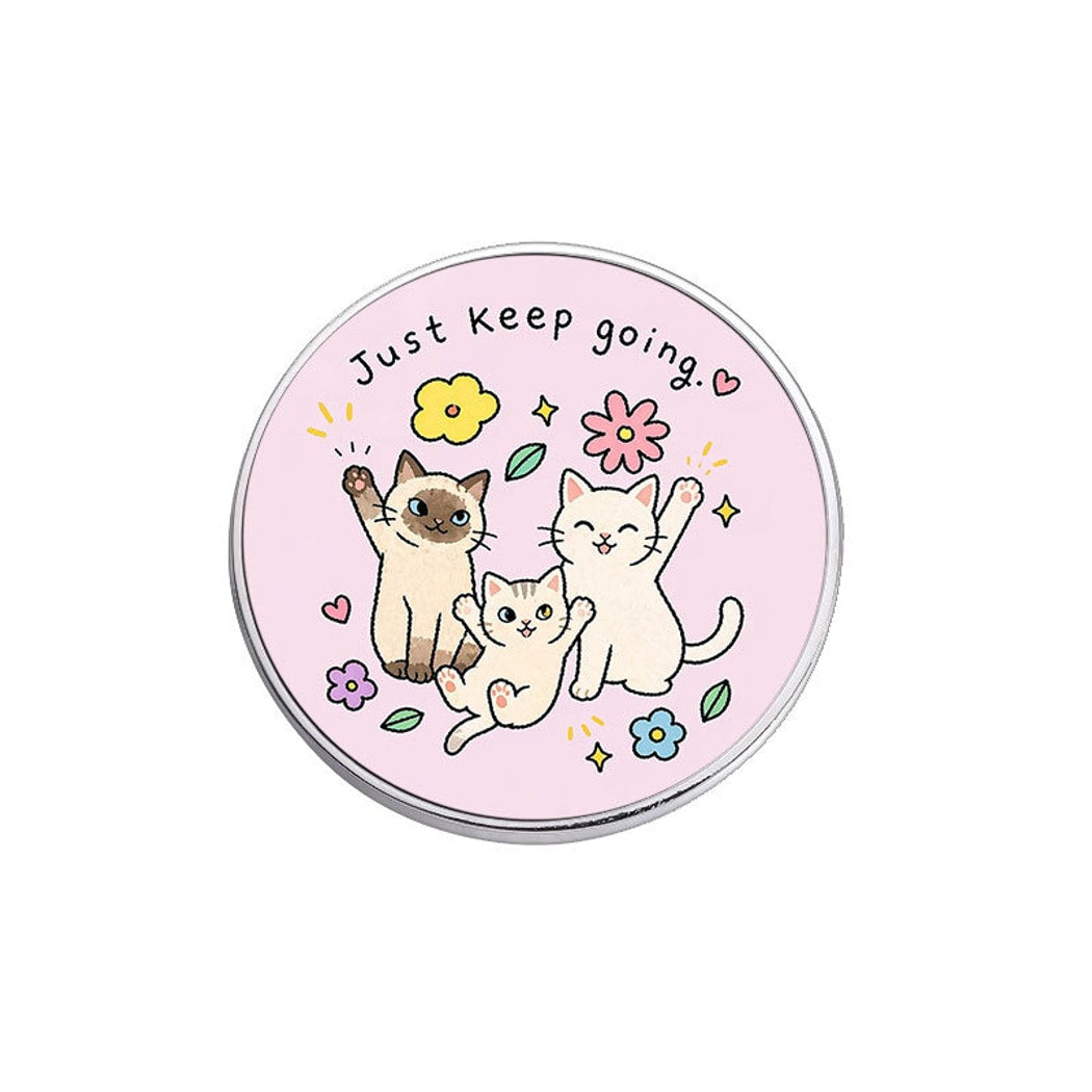 Pinori - Cute Cat Letter Round Decorative Brooch