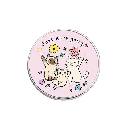 Pinori - Cute Cat Letter Round Decorative Brooch