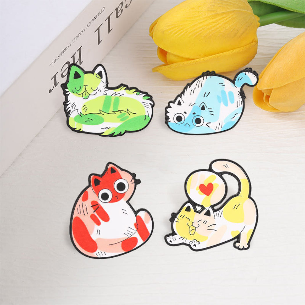 Pinori Colorful Cat Enamel Pin Set