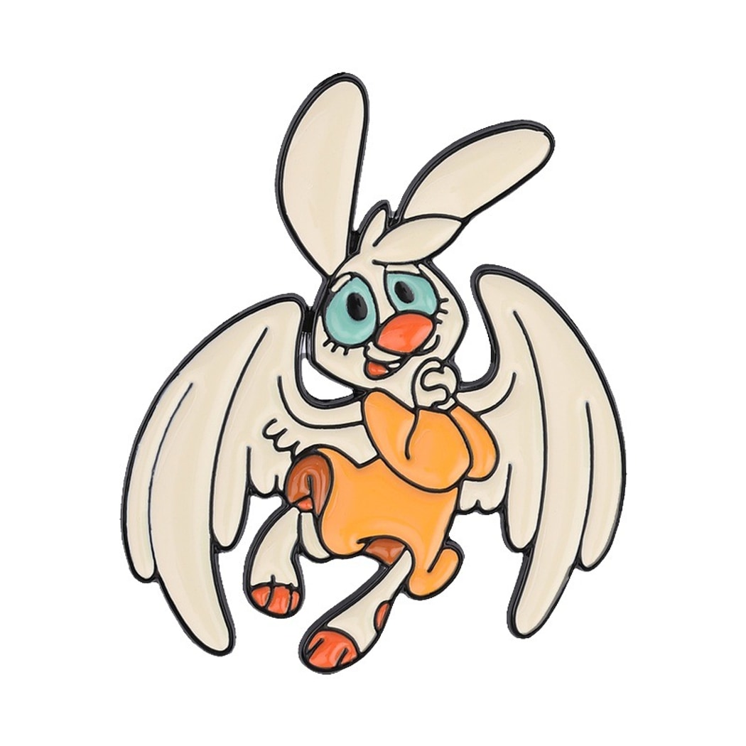 Pinori - Cute Winged Rabbit Character Pin