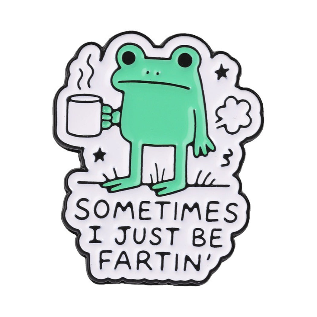 Pinori Funny Frog Coffee Enamel Pin