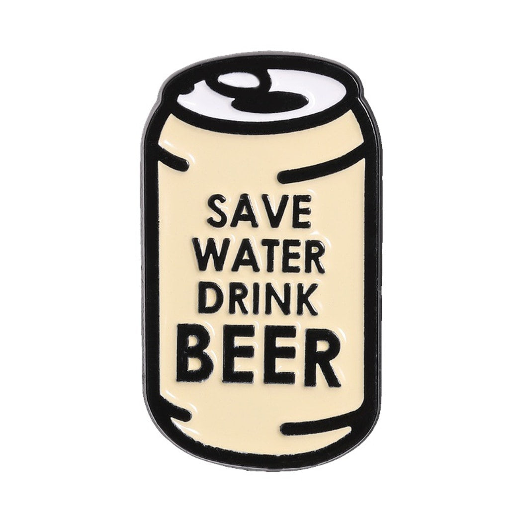 Pinori - Playful Lettered Beer Can Pin Brooch