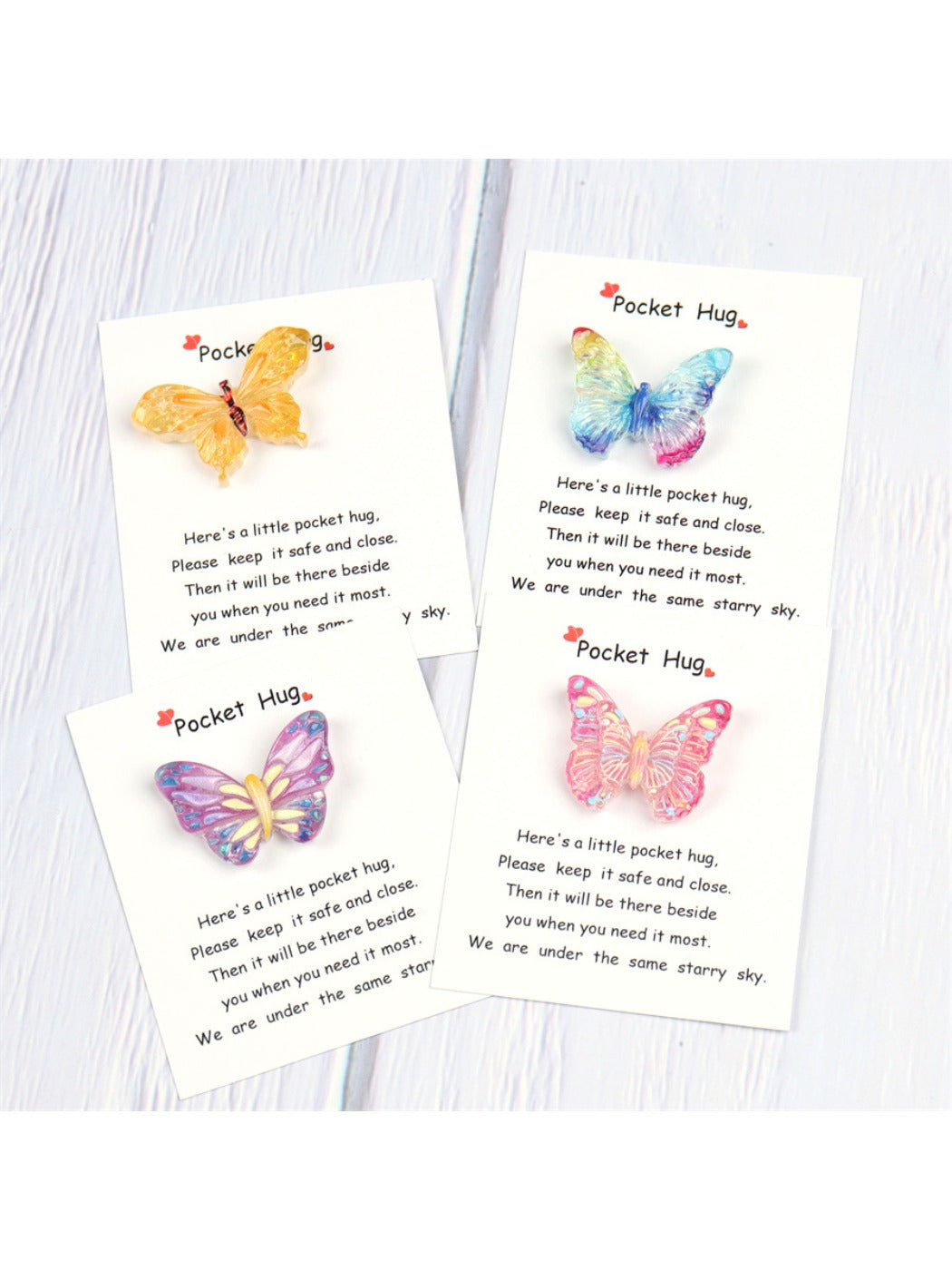 Taphug - Pocket Hug Colorful Butterfly pocket hug card and keepsake token