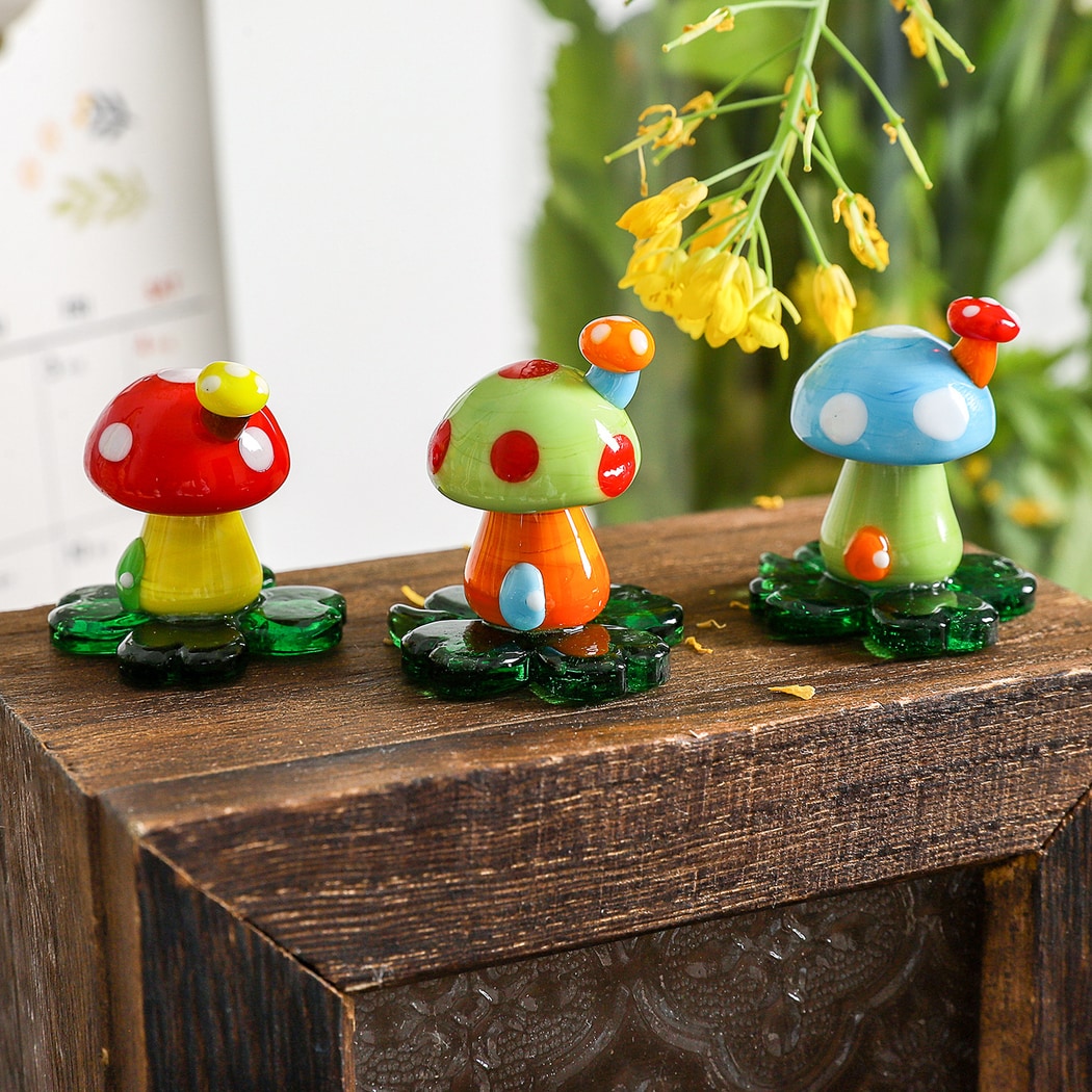 Glasira - Cartoon Style Colorful Mushroom Ornament