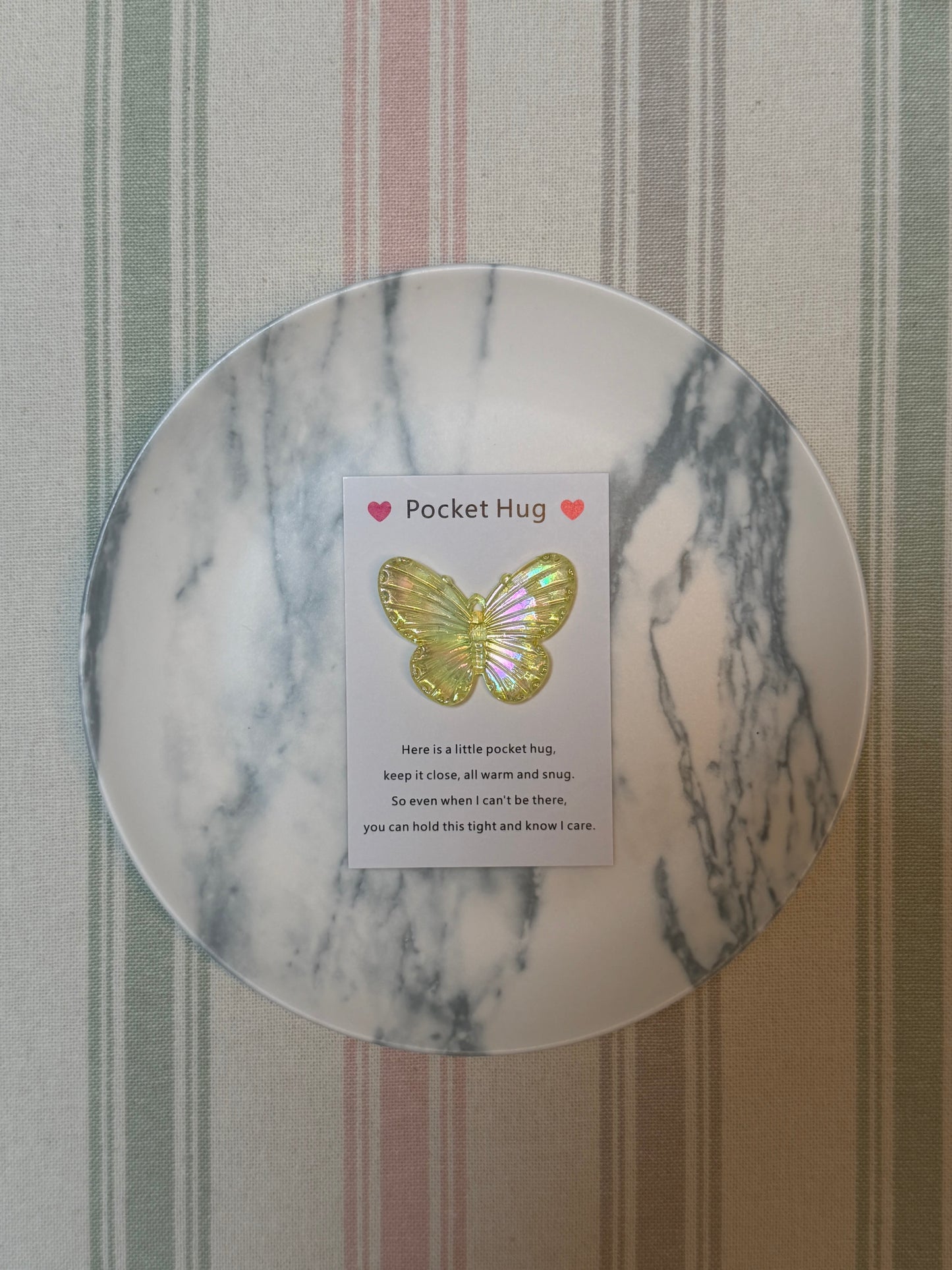 Taphug - Pocket Hug Laser Iridescent Gradient Butterfly pocket hug card and keepsake token view 3