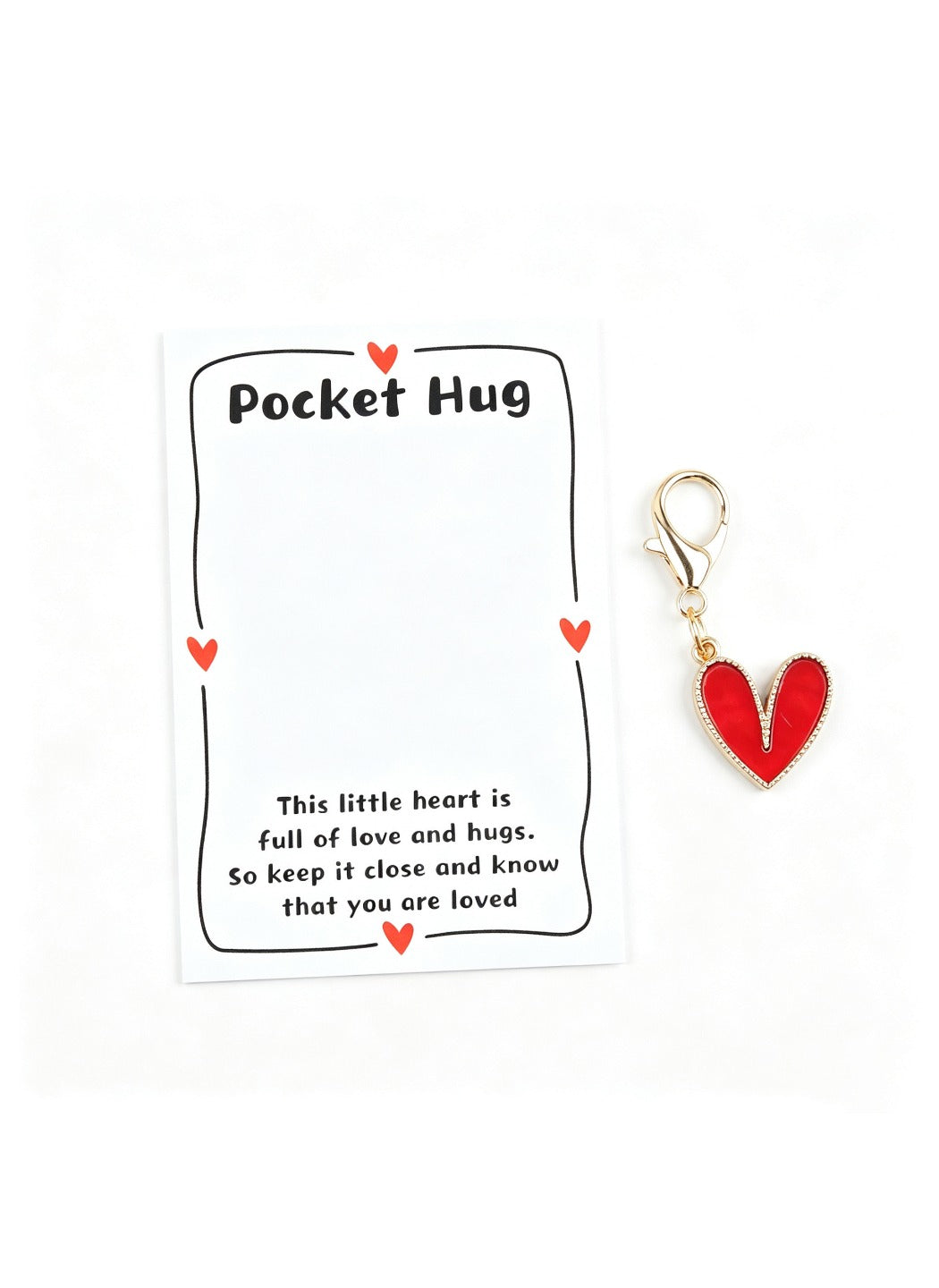Taphug  - Alloy Pocket Hug Card Cute Heart Keychain