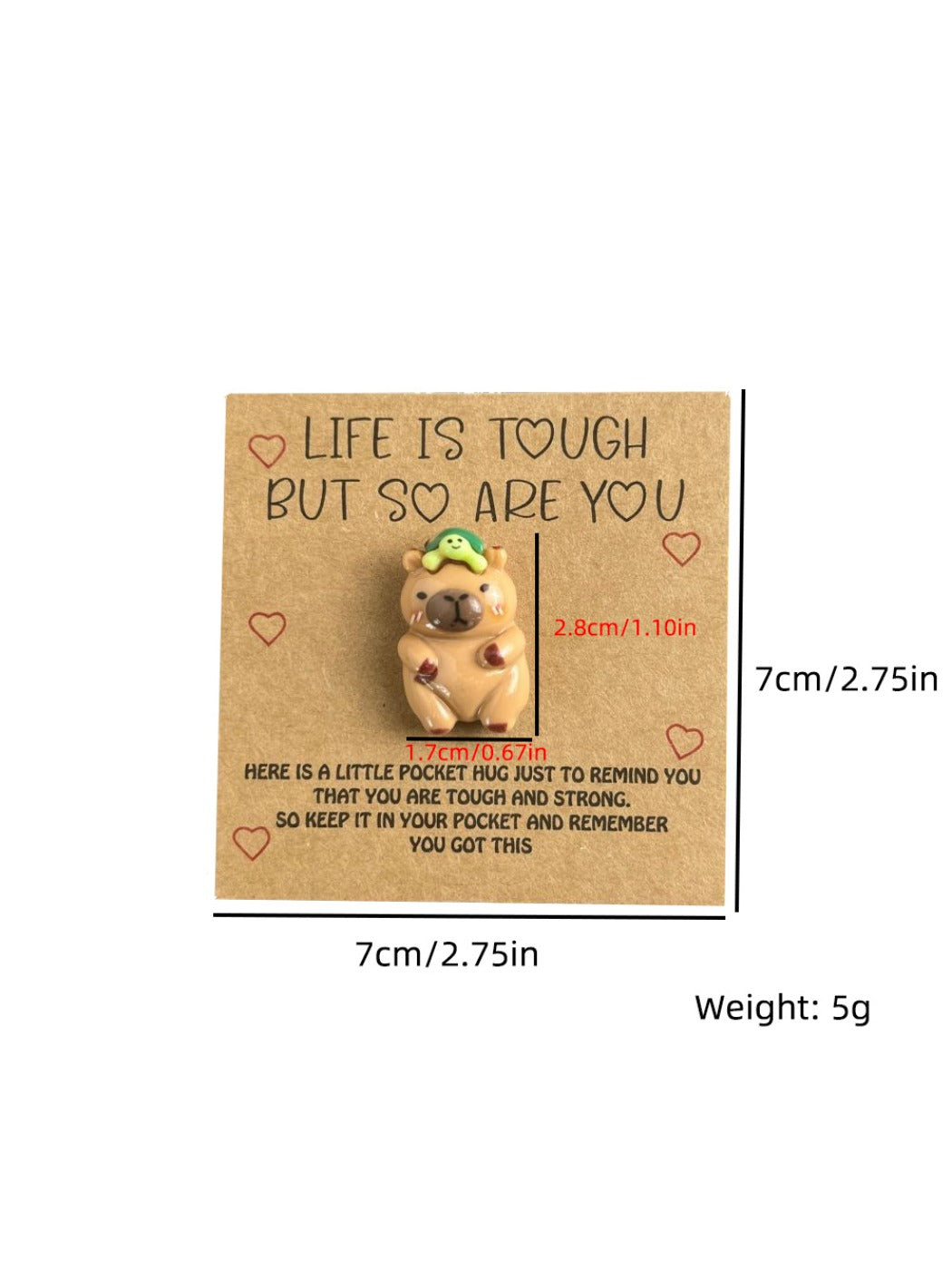 Taphug - Pocket Hug Capybara Encouragement Greeting Card