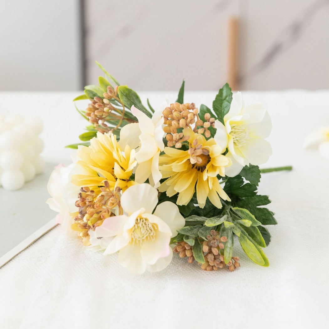 Roselle - Mixed Camellia Daisy Artificial Flower Bouquet