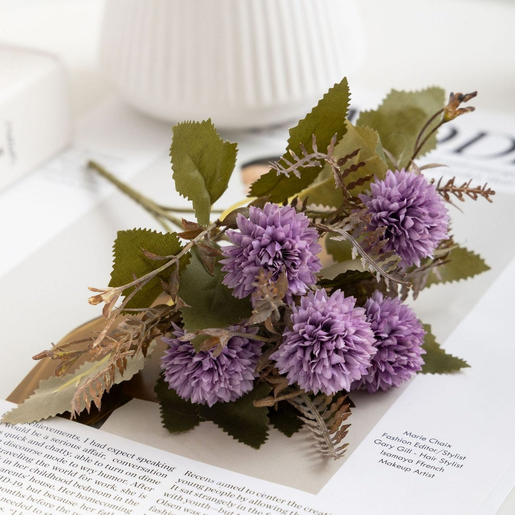 Roselle - Layered Artificial Ball Chrysanthemums Bouquet