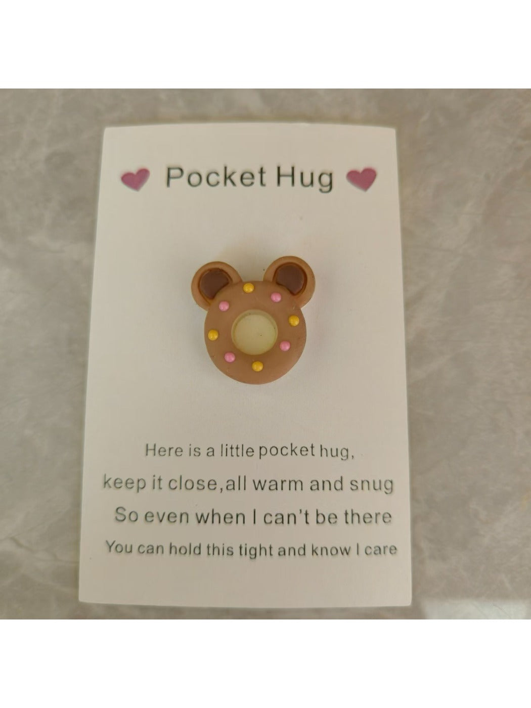 Taphug - Pocket Hug Donut Bear Rabbit Cat pocket hug card and keepsake token view 6