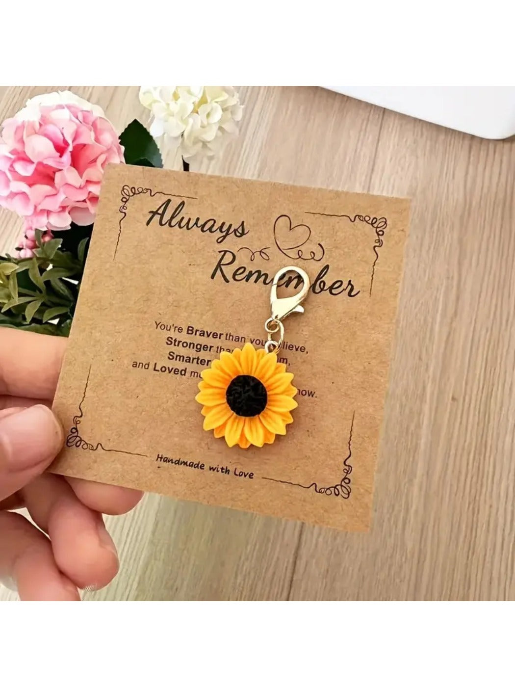 Taphug - Always Remember Daisy Sunflower Keychain