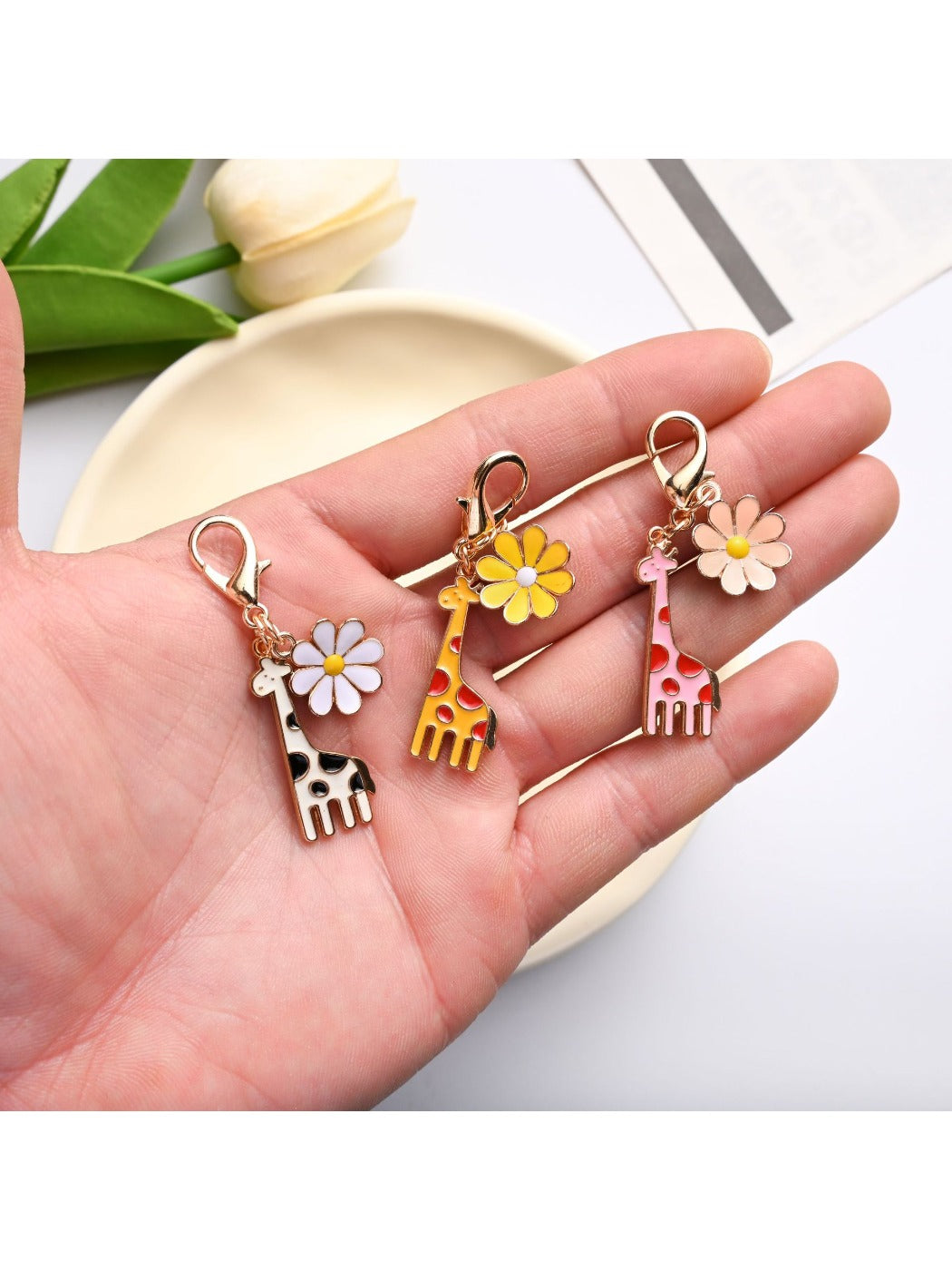 Taphug - Daisy Giraffe Keychain Life Is Tough But So Are You
