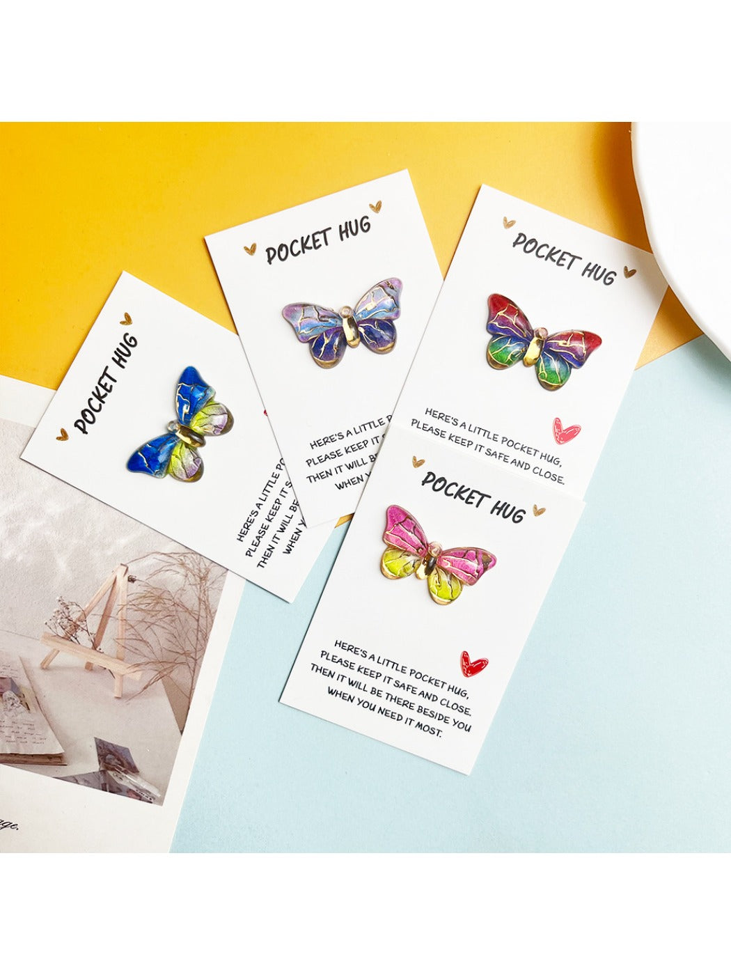 Taphug - Rainbow Wing Pocket Hug Card pocket hug card and keepsake token view 2