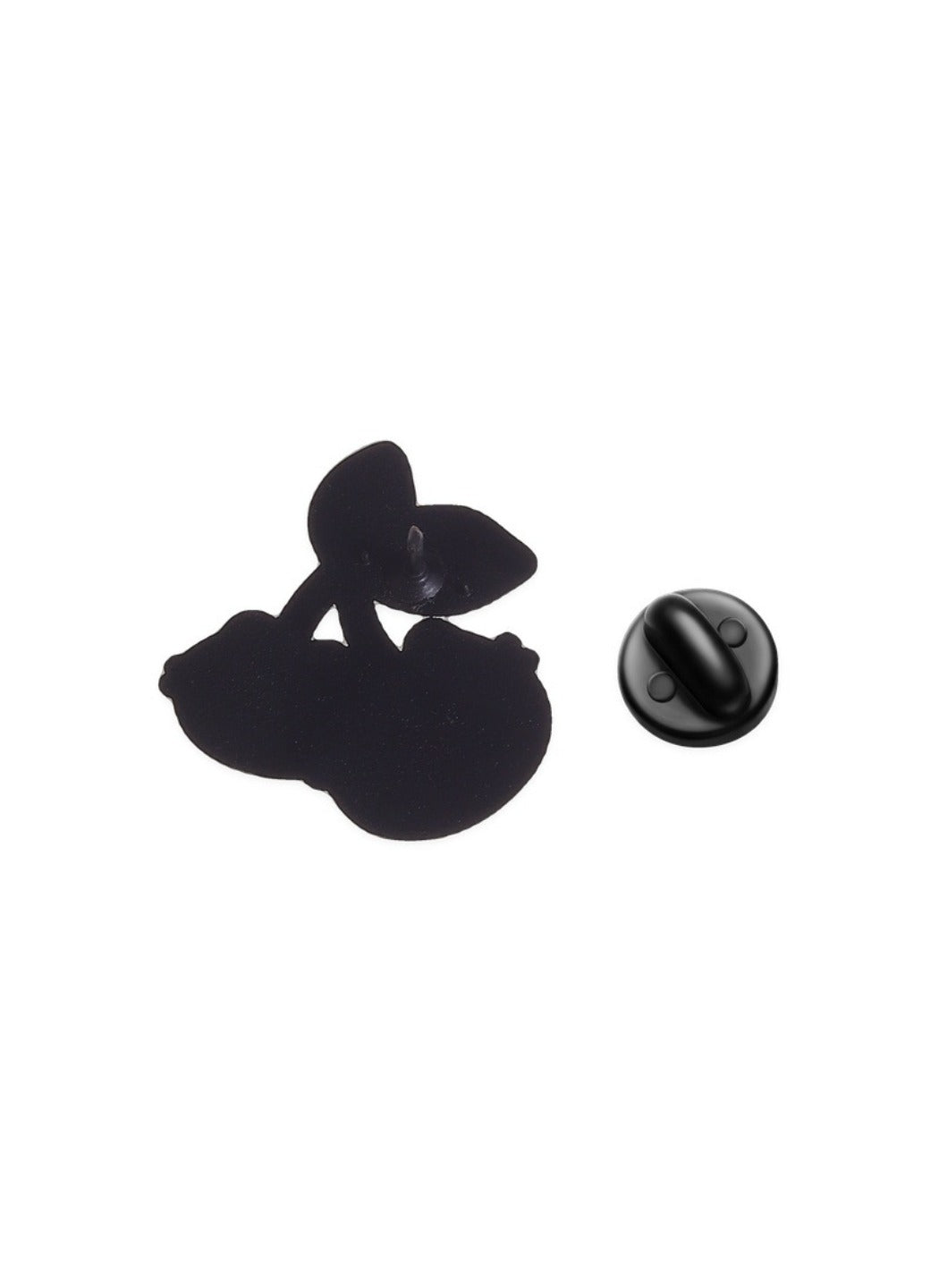 Pinori - Cute Cartoon Cherry Fruit & Kitten Pin Brooch Badge