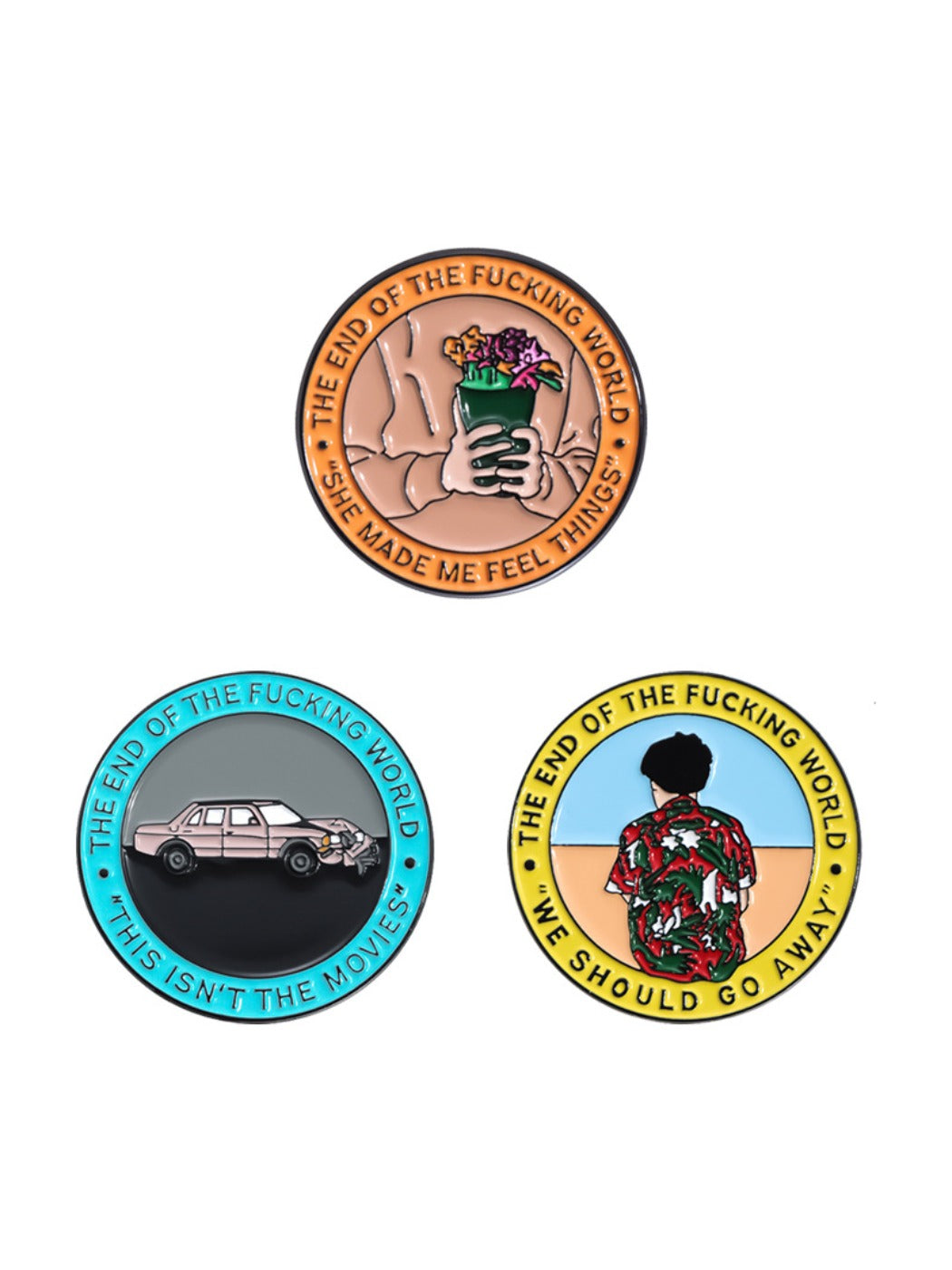 Pinori brooch placed next to a ruler for size reference