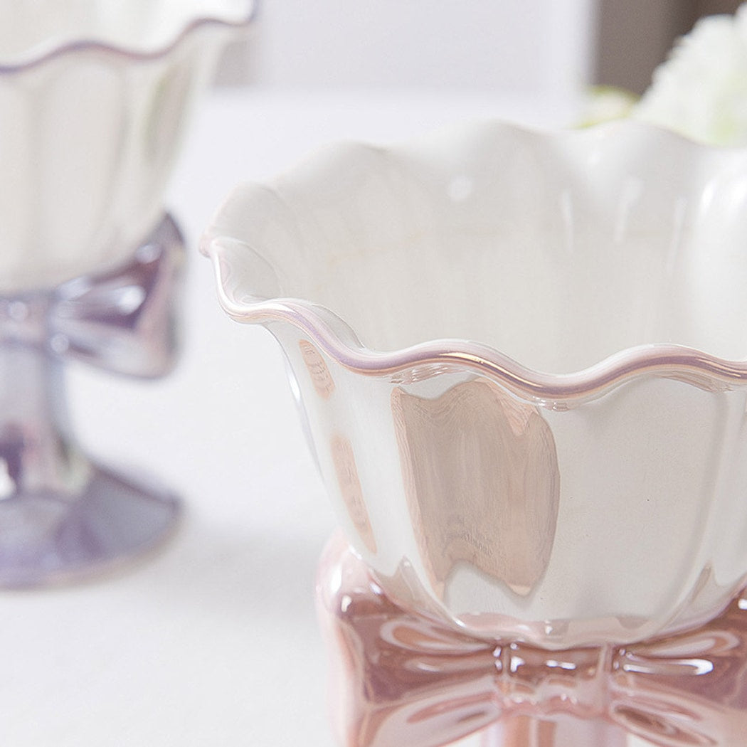 Mivora - Bow Accent Goblet Style Dessert Cup