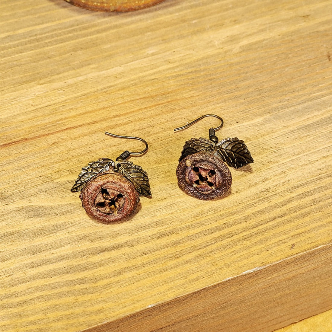 Handcrafted Vintage Natural Nut Earrings