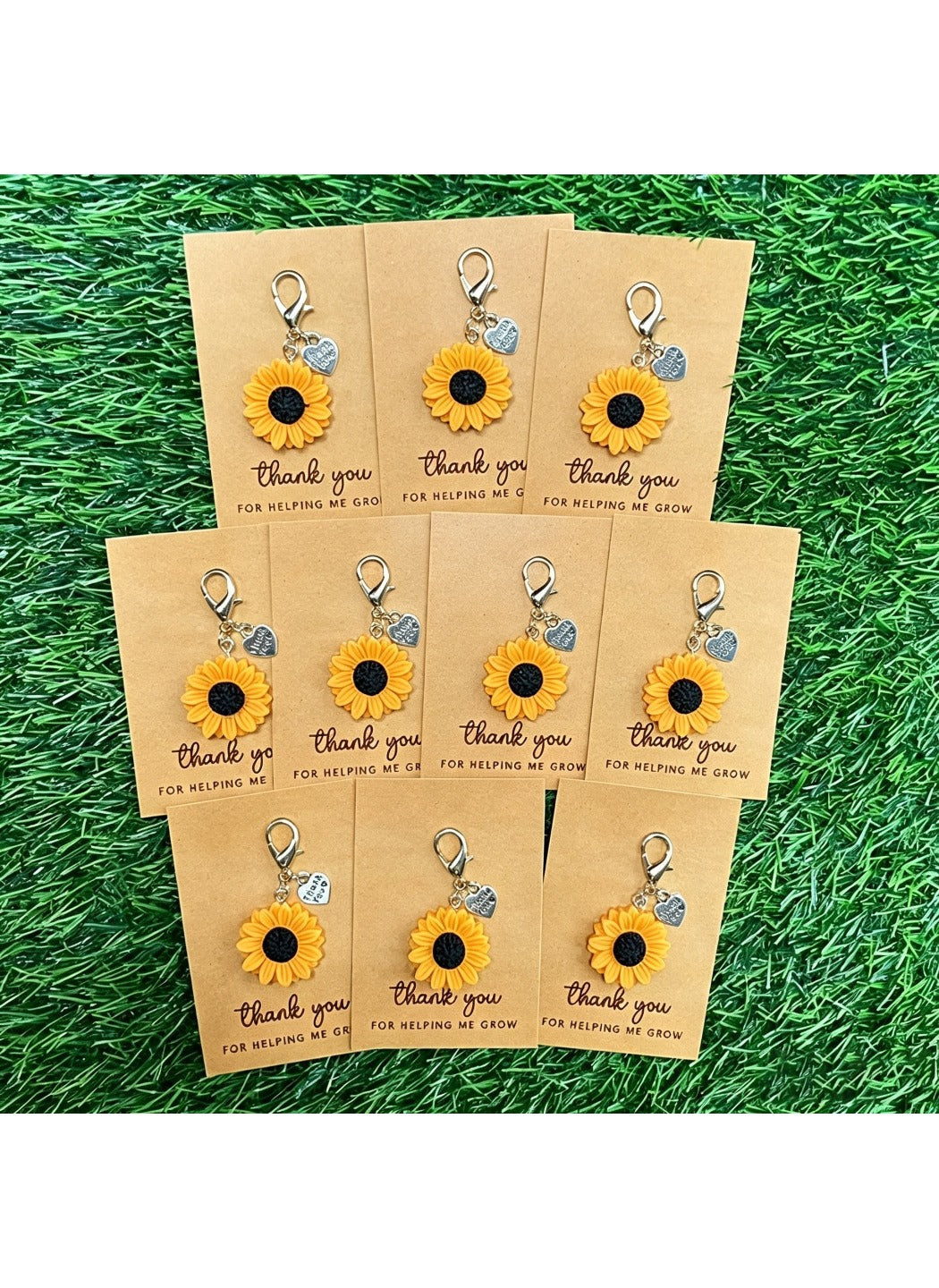 Taphug  - Alloy Pocket Hug Card Sunflower Heart Keychain