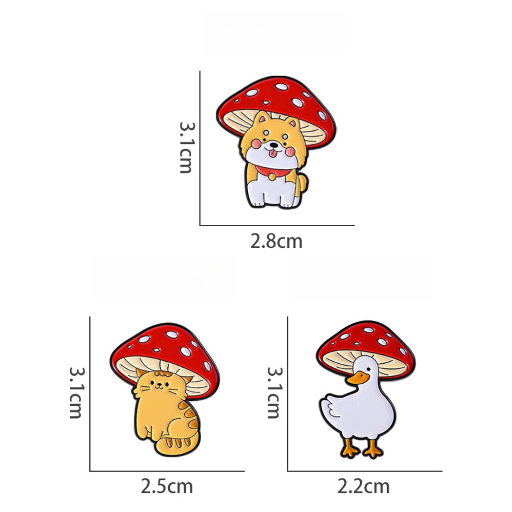 Pinori - Animal Mushroom Cartoon Decorative Pin
