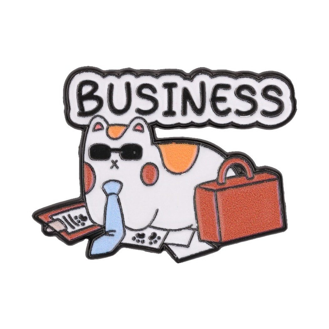 Pinori - Business Cat Briefcase Graphic Pin