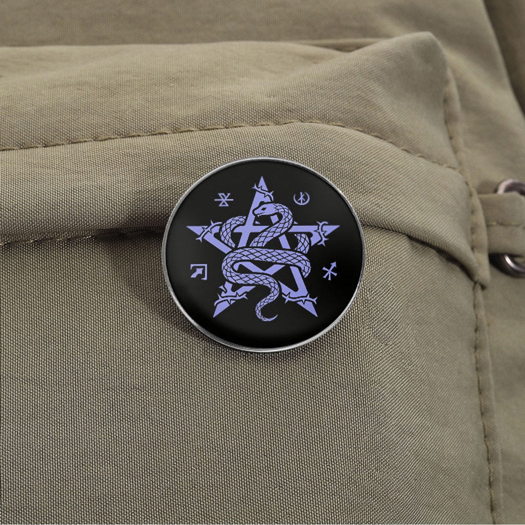Pinori - Snake Symbol Round Decorative Pin