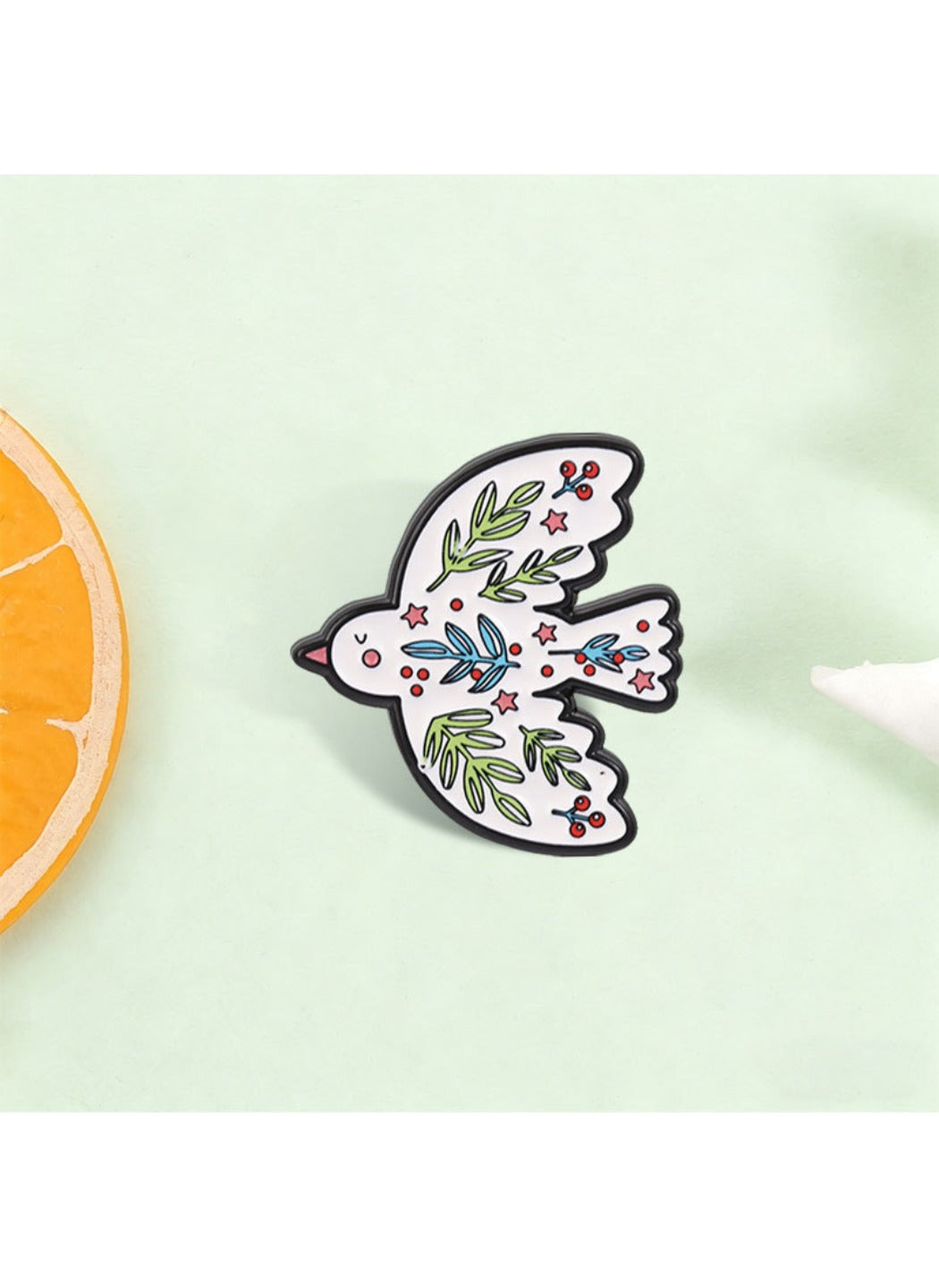 Pinori - Dove Brooch Badge, Cute Cartoon Peace Dove Pin