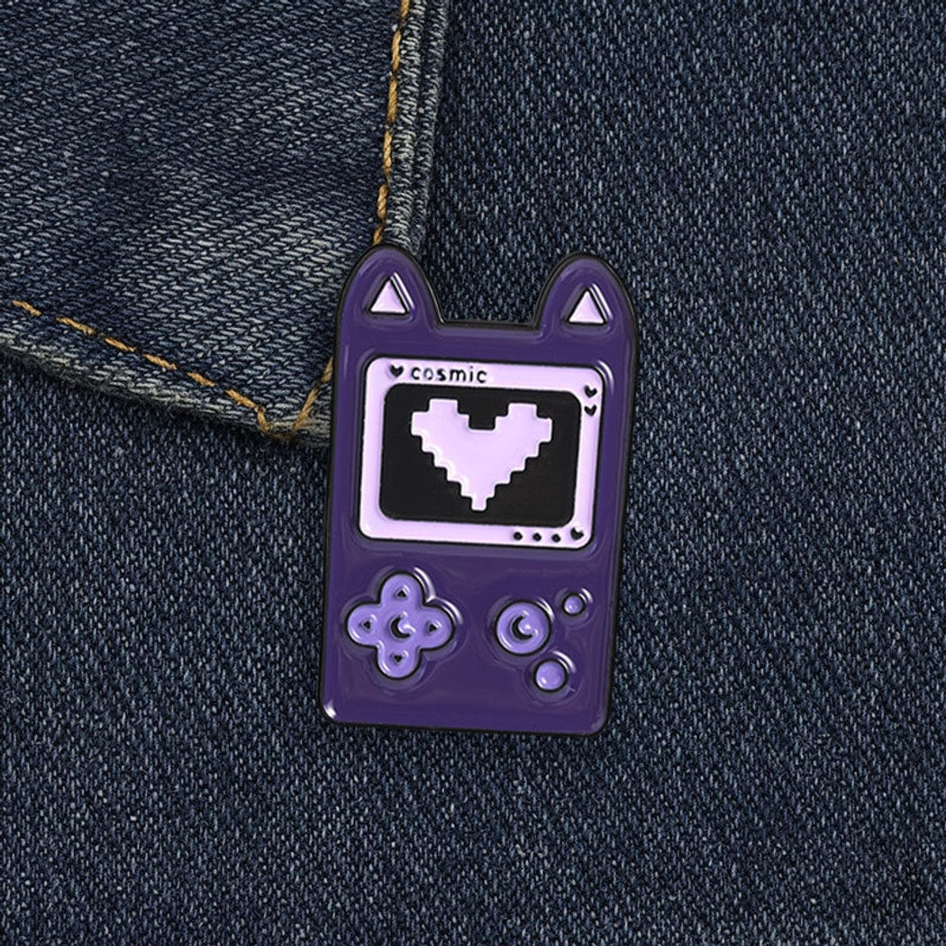 Pinori - Purple Game Console Shaped Brooch