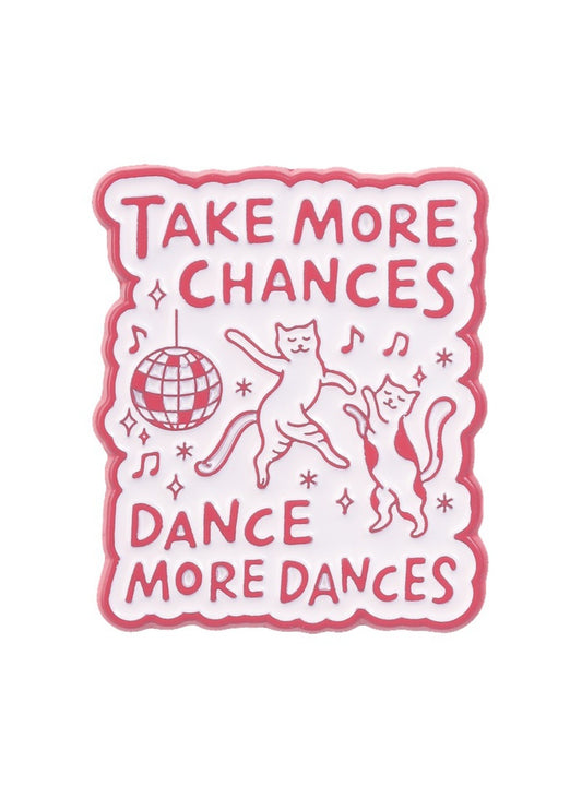 Pinori - Alloy Brooch Badge, Cute Cartoon Dancing Cat