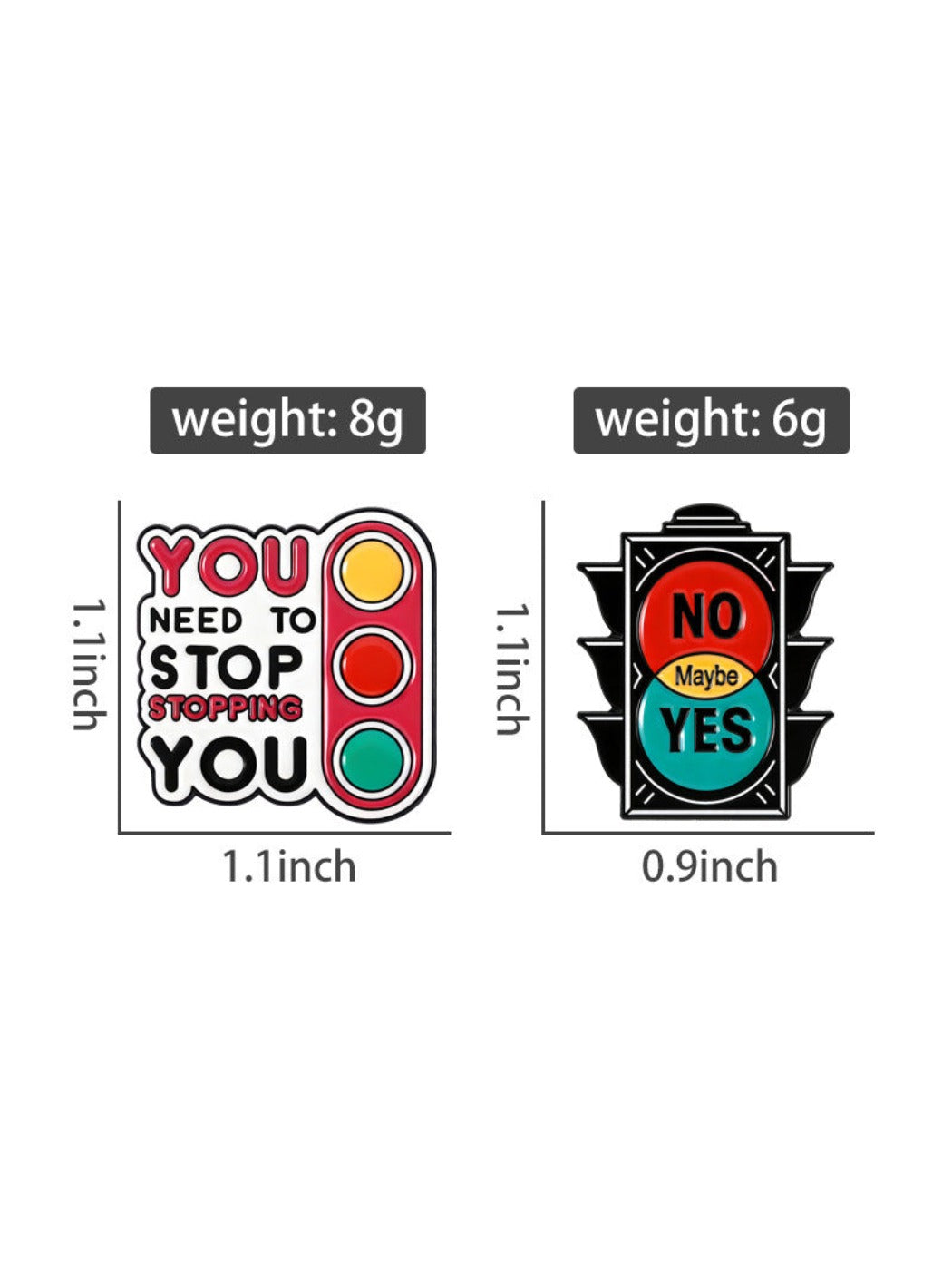 Pinori - Fun Traffic Light Brooch