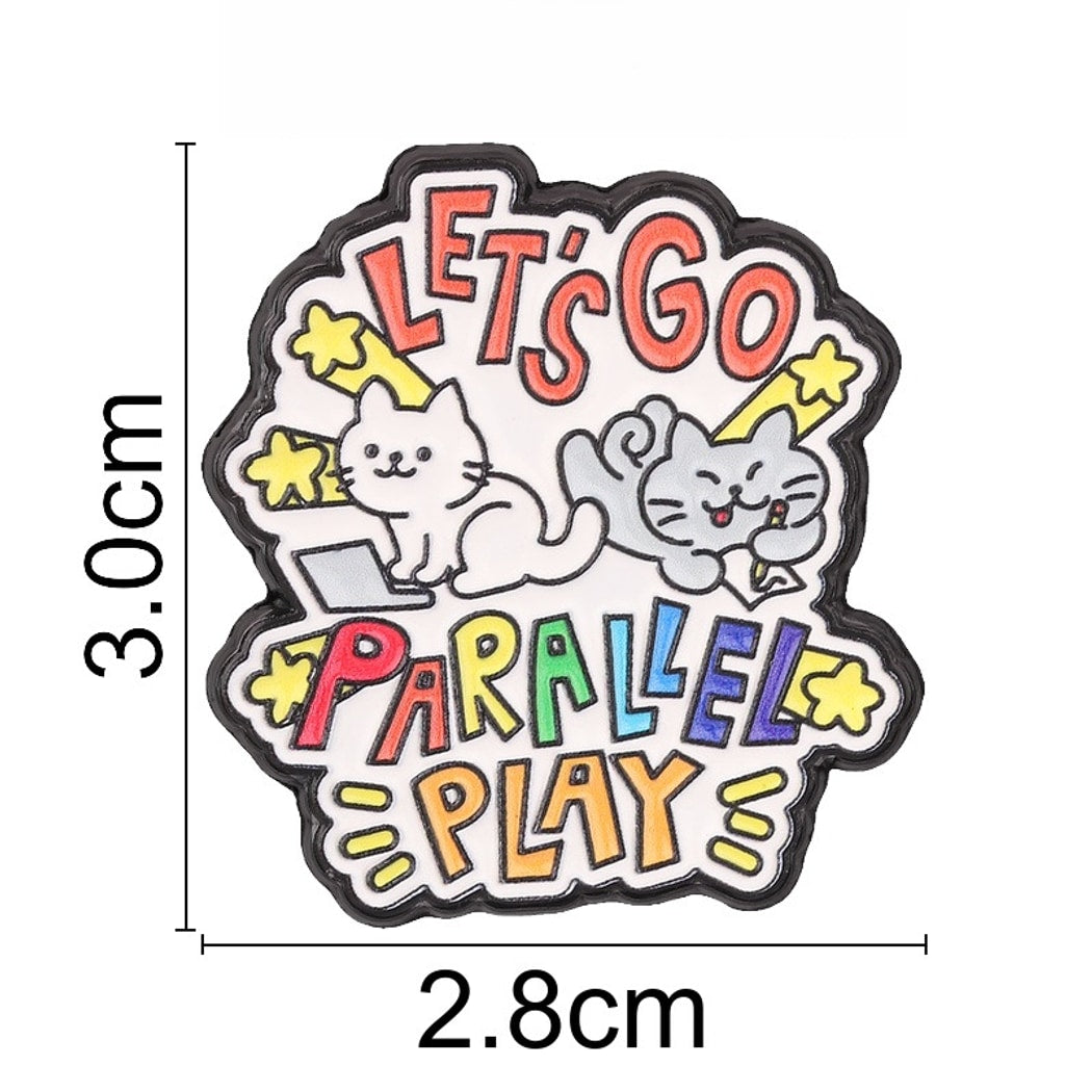 Pinori - Cute Cartoon Cat Lettering Decorative Pin