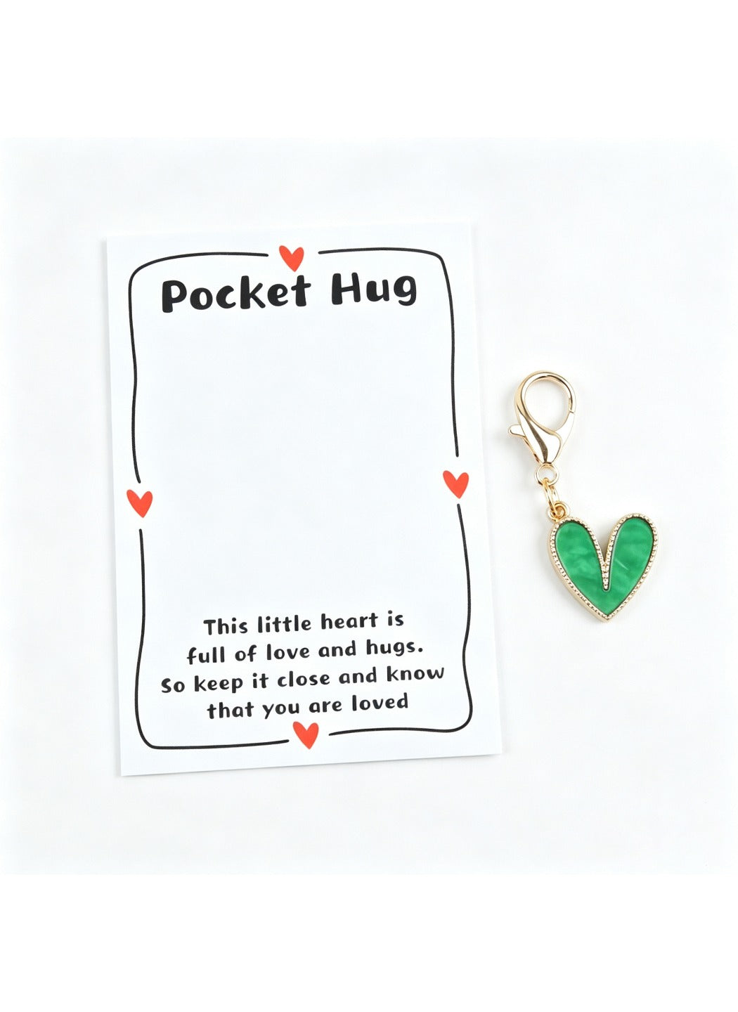 Taphug  - Alloy Pocket Hug Card Cute Heart Keychain