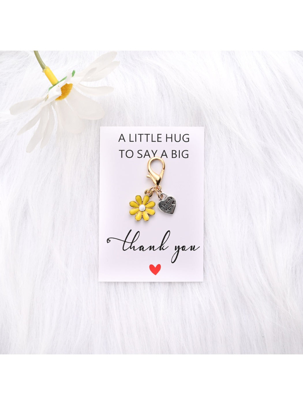 Taphug - Heart Flower Thank You Keychain