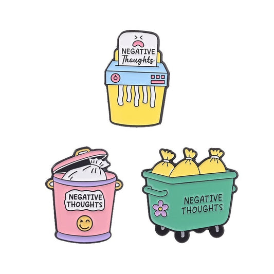 Pinori - Cute Cartoon Trash Can Novelty Pin