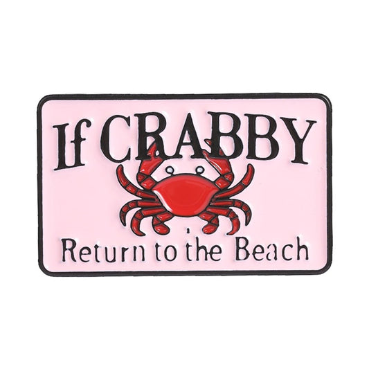 Pinori - Funny Crab Quote Animal Shape Brooch Pin