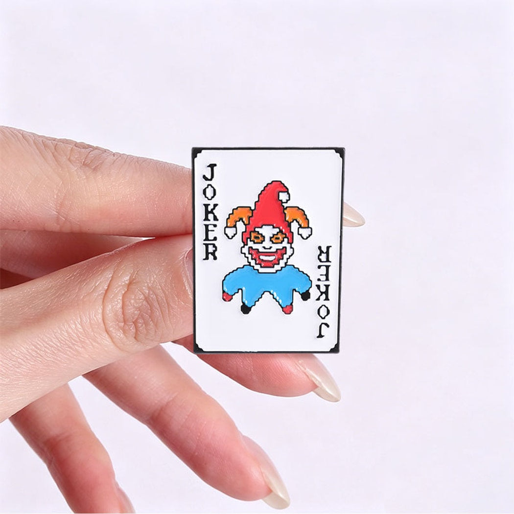 Pinori - Pixel Joker Playing Card Decorative Pin