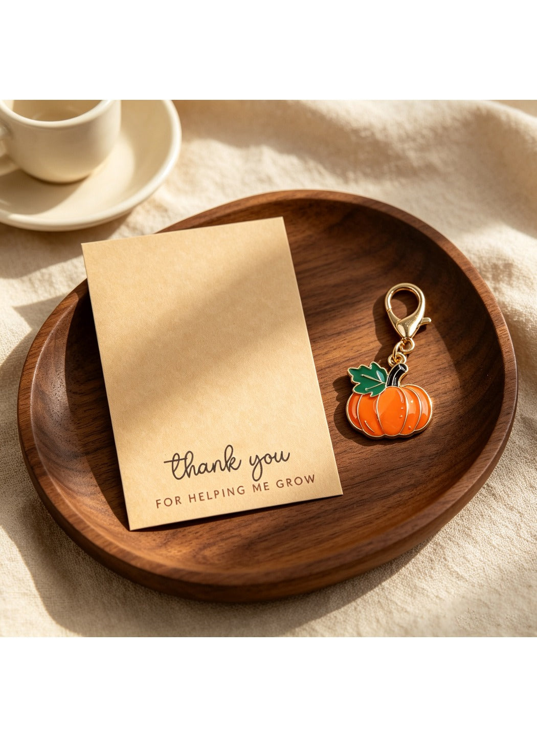 Taphug  - Alloy Pocket Hug Card Pumpkin Keychain