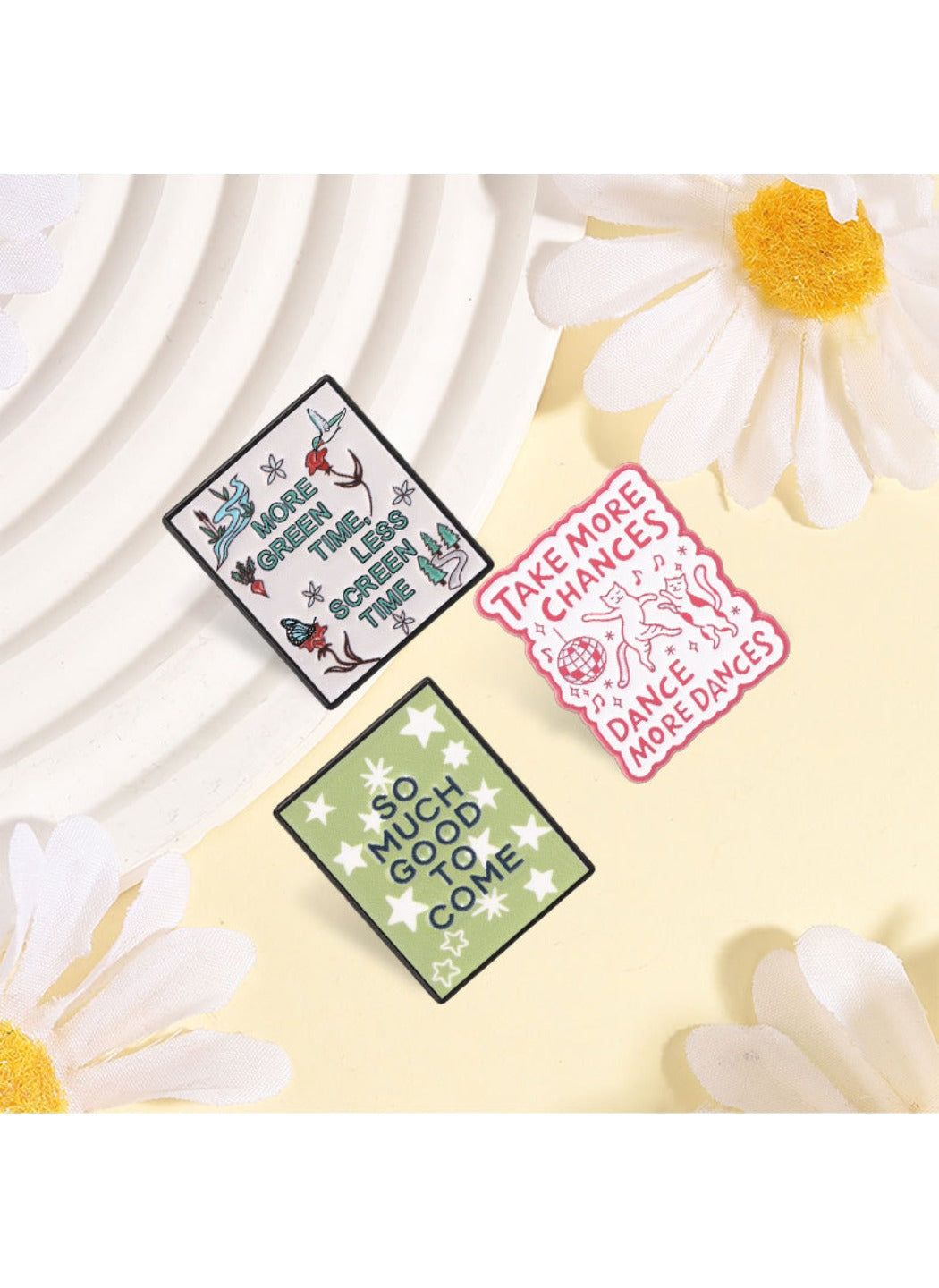 Pinori - Alloy Brooch Badge, Cute Cartoon Dancing Cat