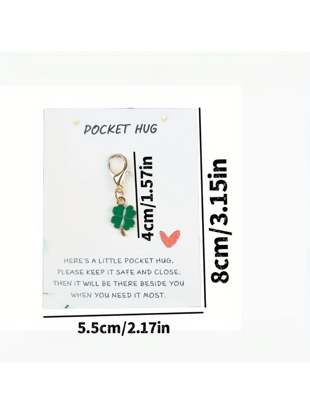 Taphug Lucky Clover Keychain hanging from a hook with visible clover charm
