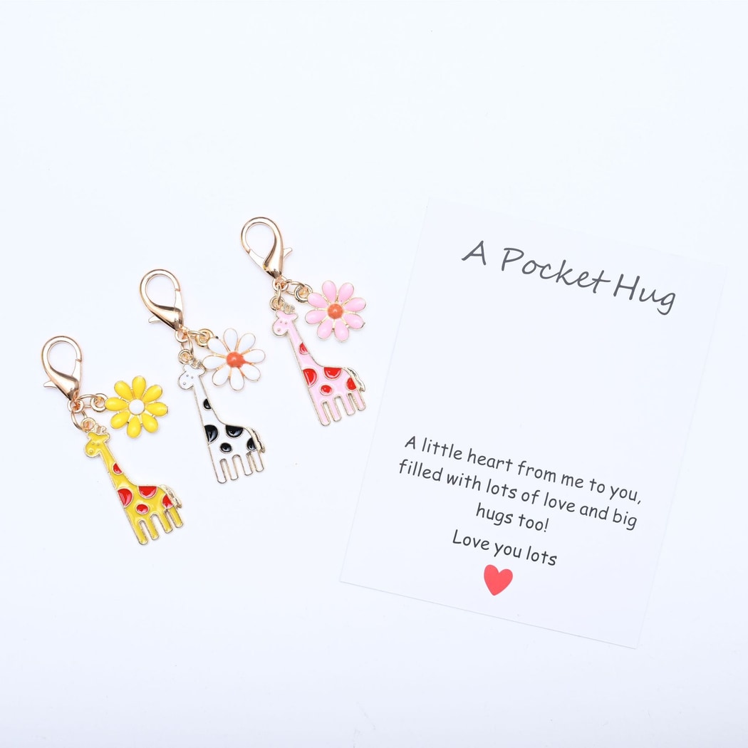 Taphug - Pocket Hug Cartoon Giraffe Keychain