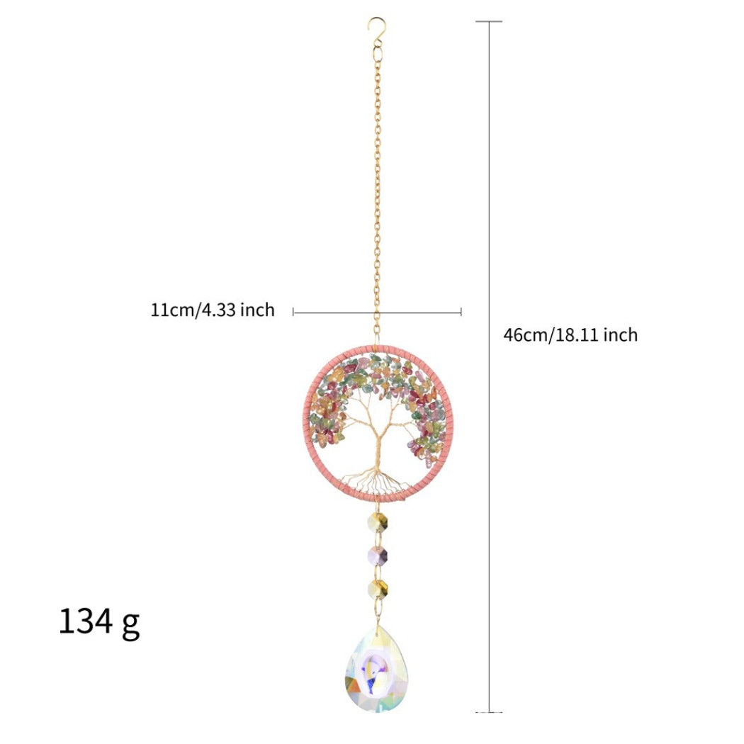 Somnira Tree of Life Dreamcatcher Suncatcher hanging indoors near a window