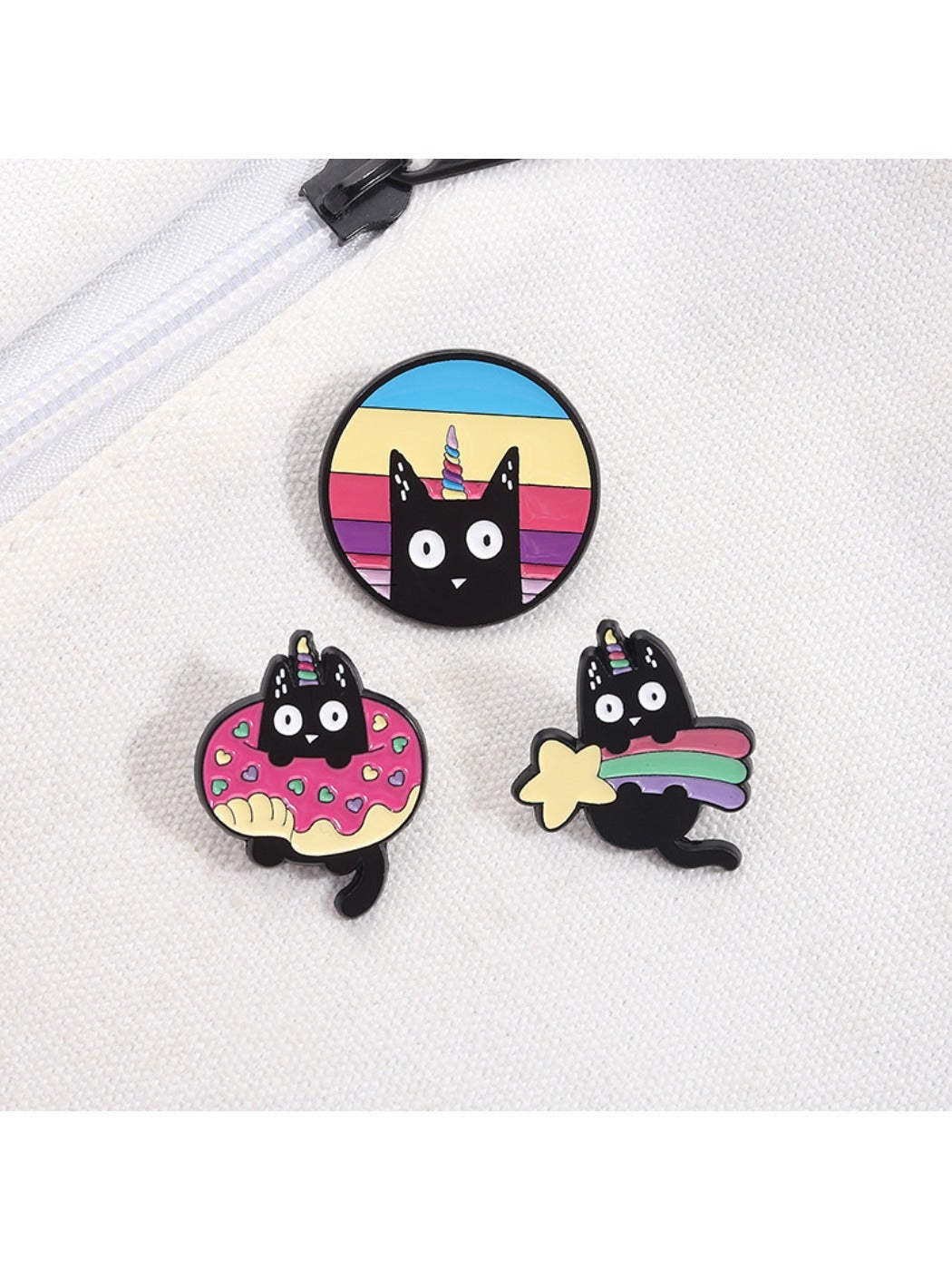 Pinori - Unicorn Black Cat Brooch
