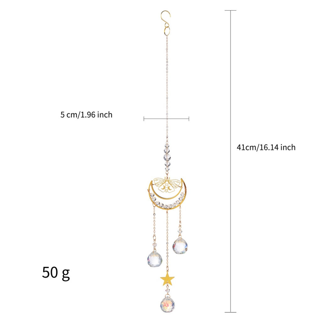 Somnira - Moon and Moth Hanging Suncatcher